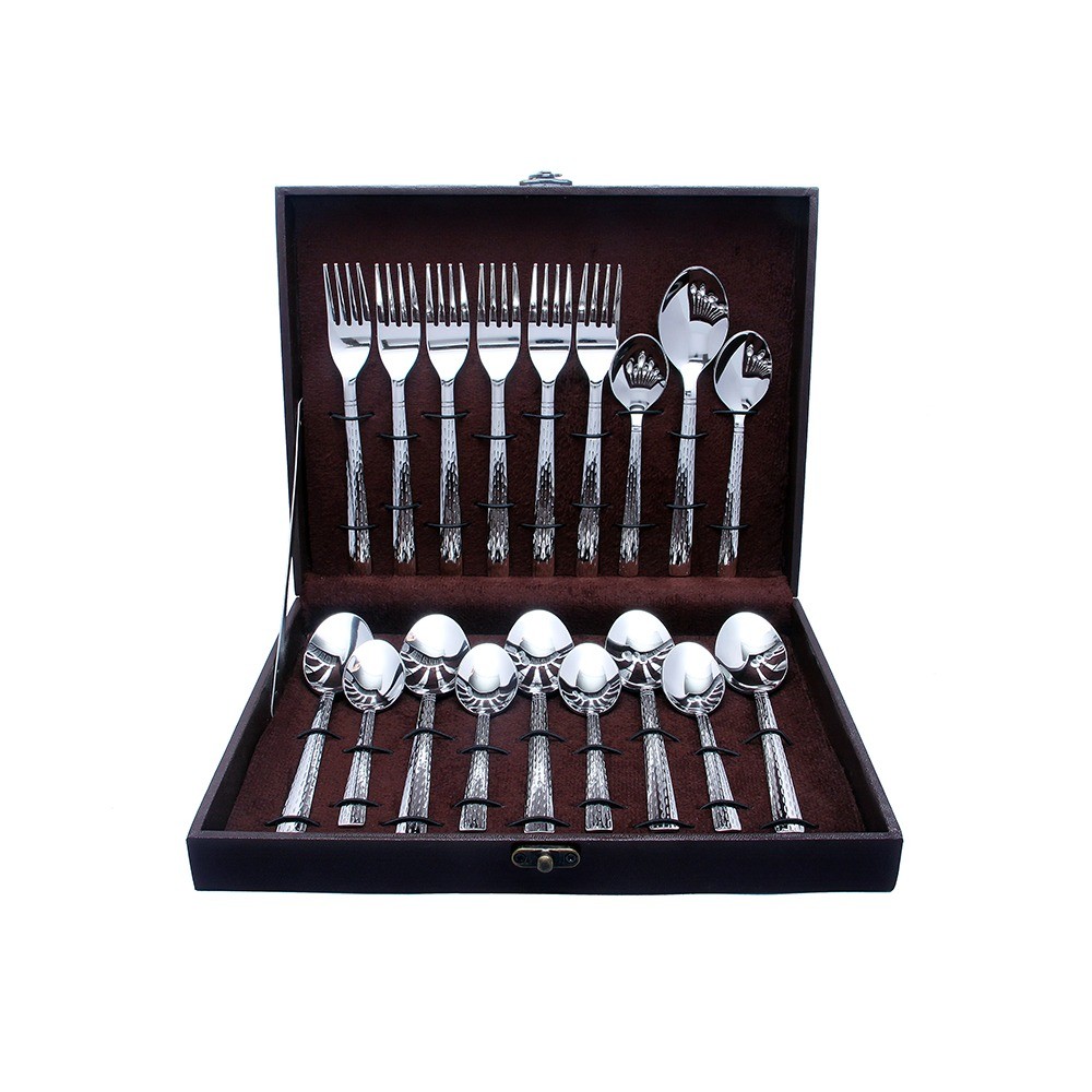 18 Pcs Feast Cutlery Set (6 Dinner Spoons, 6 Dinner Forks and 6 pcs Tea Spoons)